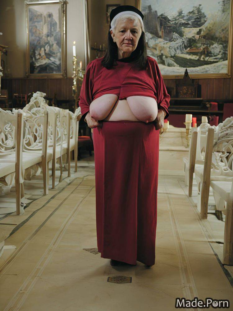 Creepy woman church tall 90 fully clothed saggy tits AI porn - #main
