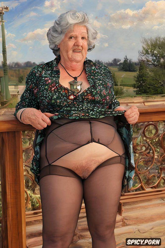 the very old fat grandmother skirt has nude pussy under her skirt - #main
