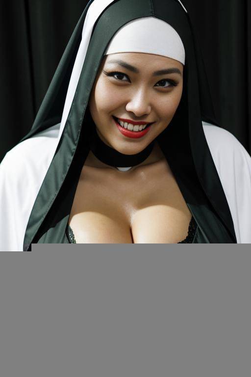sadistic, evil, dominant nun, symetric eyes - #main