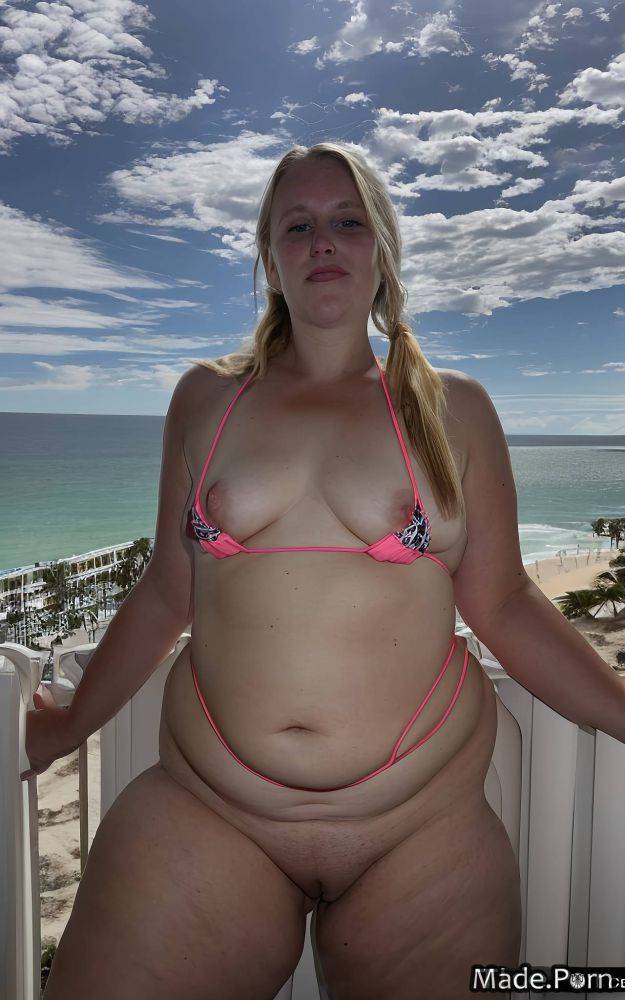Beach tight nude balcony full shot bikini pigtails AI porn - #main