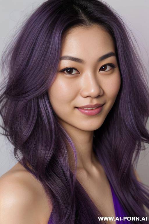 (highest quality) (visually pleasing) medium closeup, purple eyes, purple pupils, flowing hair, british, various hairstyles, helpful stepsister, tough look, - #main