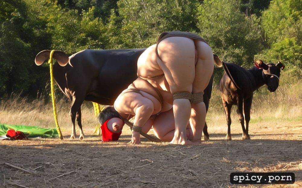 pixie haircut, wide gaping asshole, blindfolded, kneeling, detailed ass - #main