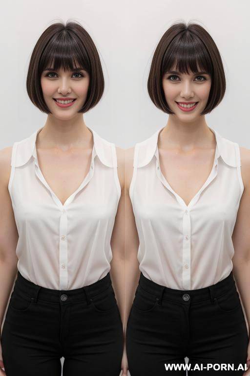 white shirt, black pants - #main