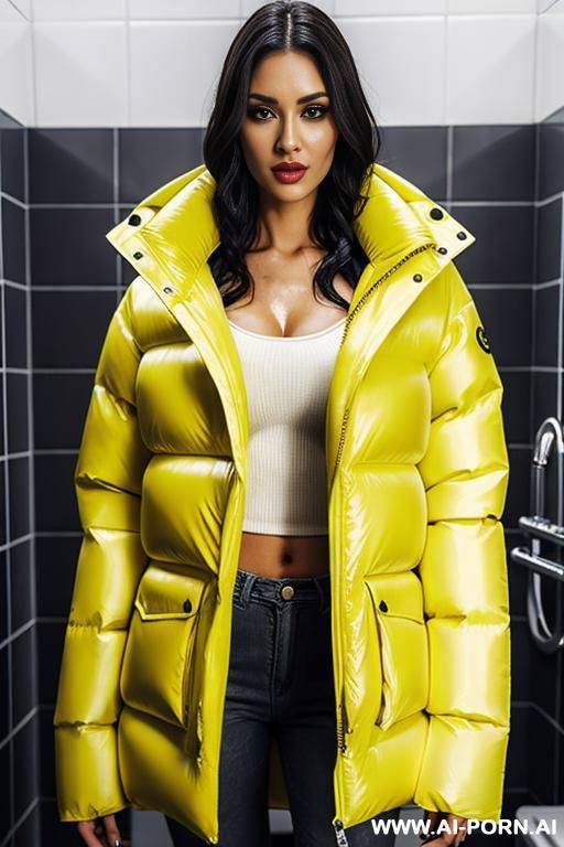 gigantic oversized puffer jacket, cum shower - #main