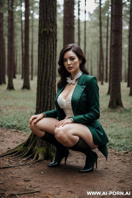 squatting, forest - #main