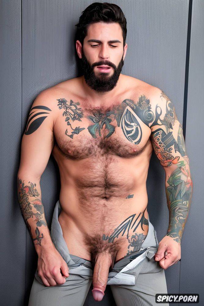 hombre solo super realista cuerpo atletico musculoso barba cerrada musculoso barzos tatuados desnudo superdotado pene grande erecto xxl - #main