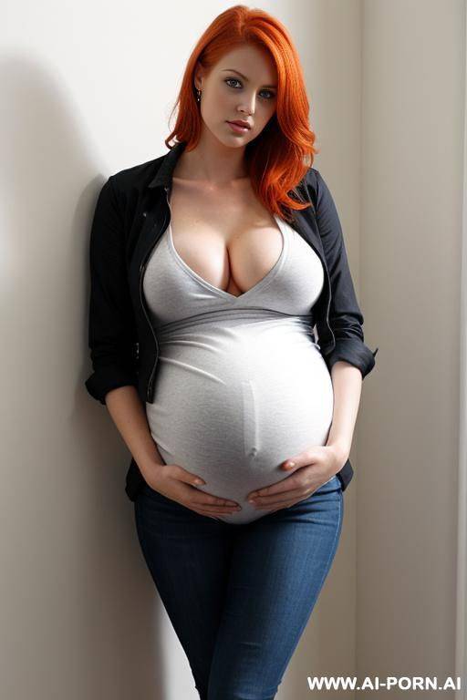 teen, ginger, pregnant, clothed - #main