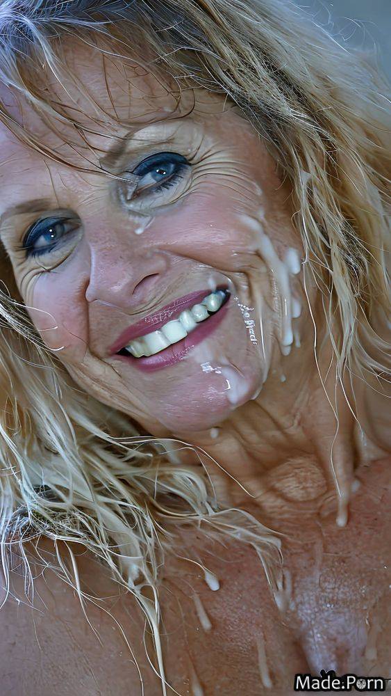 60 looking at viewer close up wet made blonde bukkake AI porn - #main