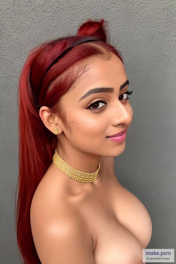 south indian girl with red hair pony tail hairstyle red hair... - #main