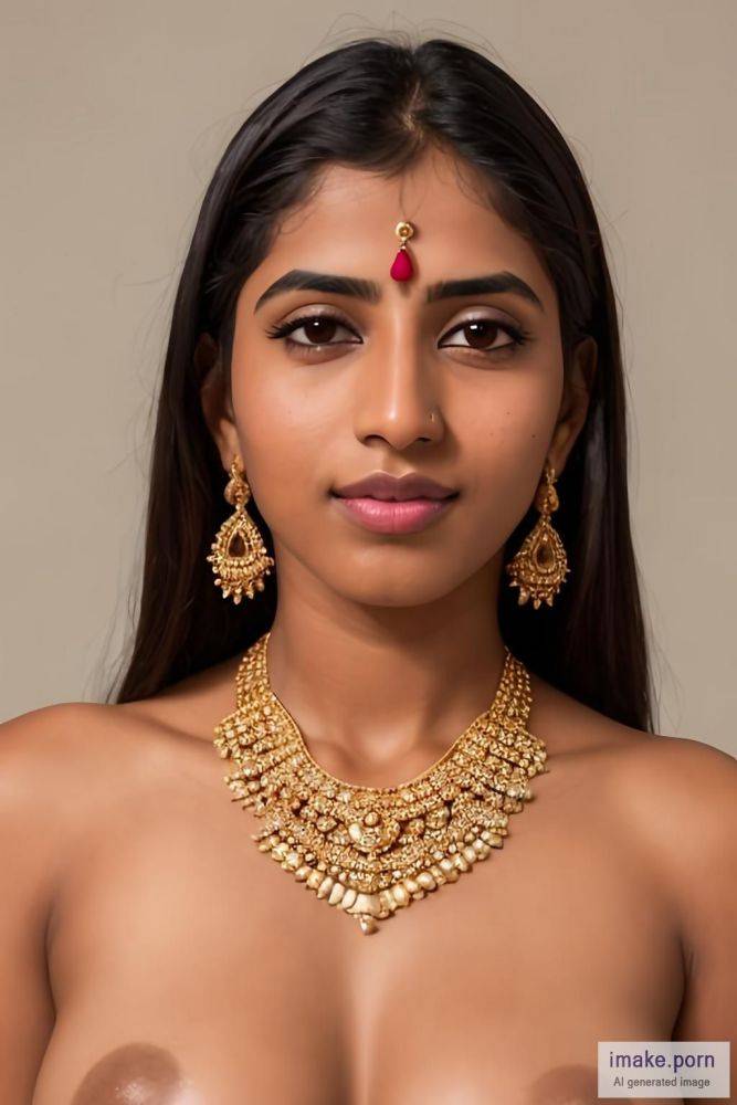 indian girl with gold jewels and neck belt - #main