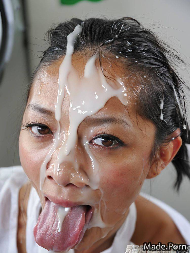 Farmers market chinese bukkake tanned skin short hair pigtails photo AI porn - #main