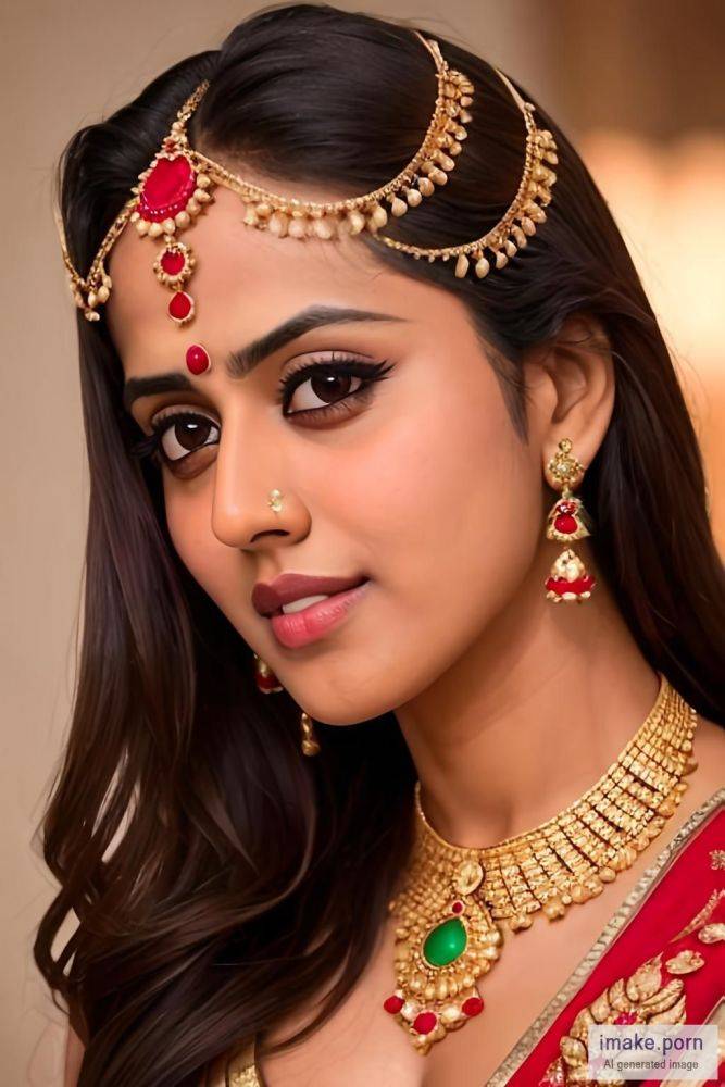 indian girl Genelia D Souza with devil horns gold jewels - #main