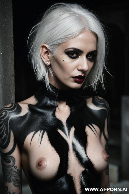 fully naked goth grunge babe, black tattoos - #main