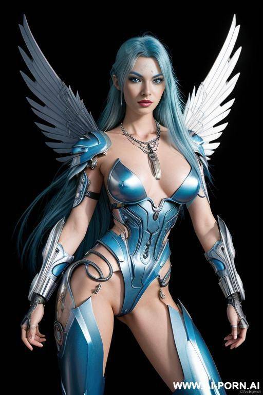 fantasy, cyborg woman, battle angel, body full of different elements, flying elements woman, fantasy feathers wings, transparent elements body, white skin, cyborg arms, transforming her whole body into - #main