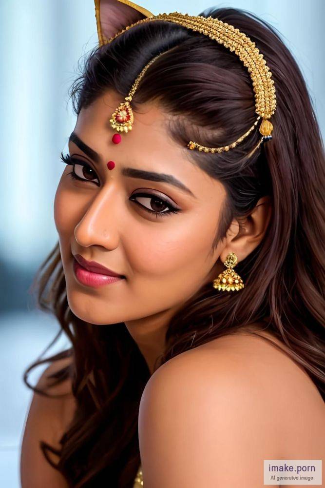 indian actress nayanthara with cat ears in gold jewels - #main