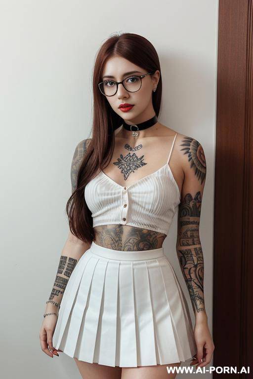 (choker) (thick rimmed glasses) (neck tattoo) - #main