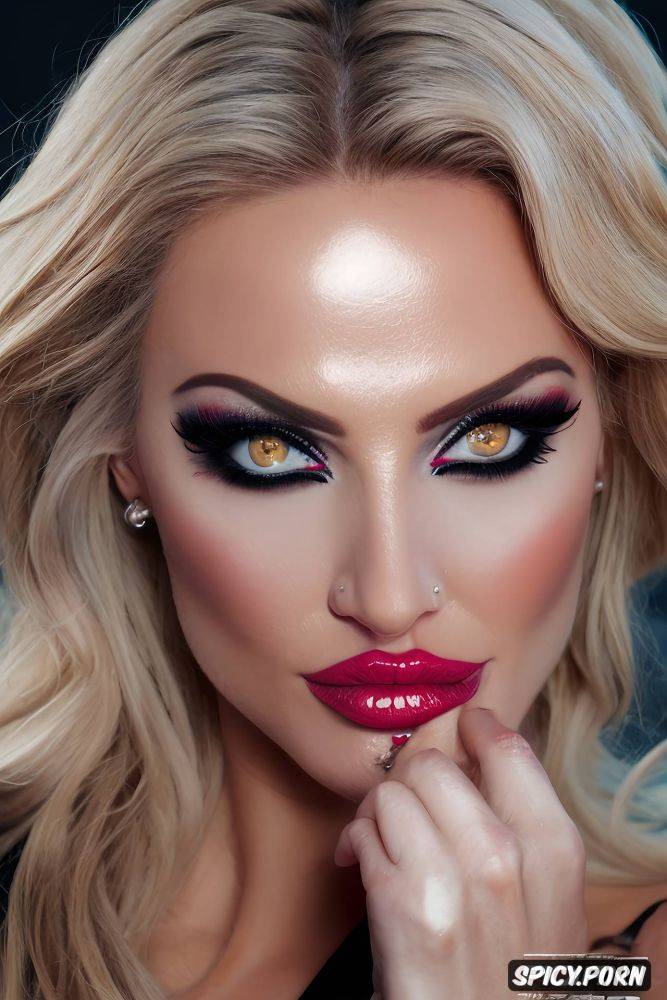 slut makeup, shiny glossy lips, overlined lip liner, pink lipstick - #main