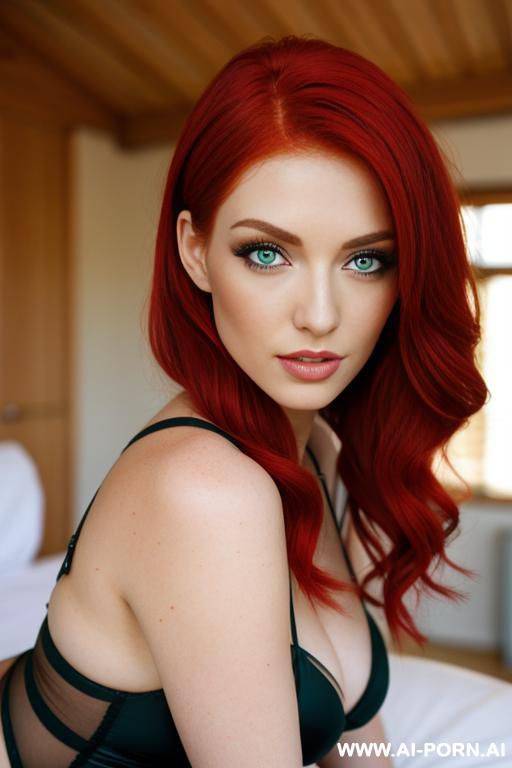 red hair green eyes - #main