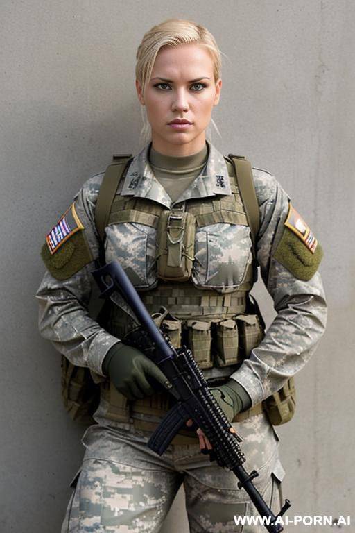 short haircut partially naked military slut - #main
