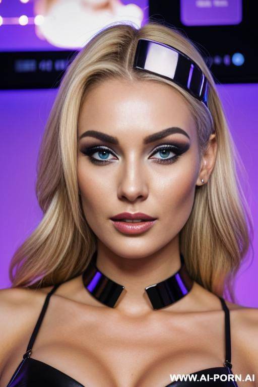 hot blonde with a led screen on her forehead - #main