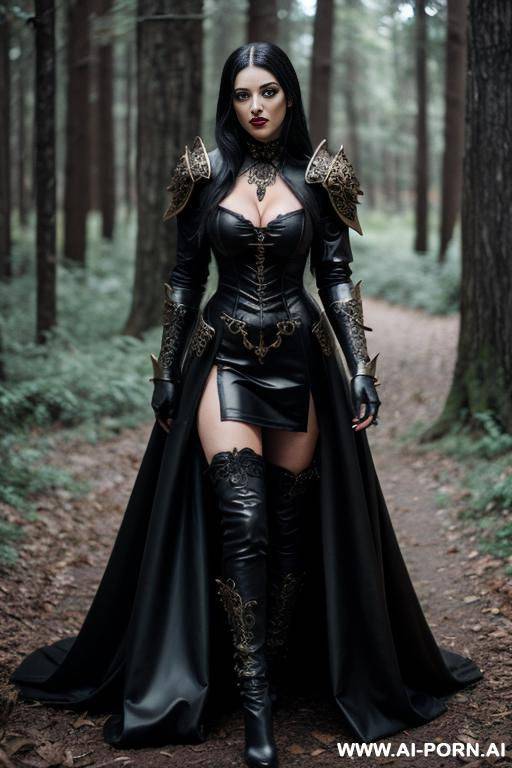 vampire, forest, leather ornate armor, dress - #main