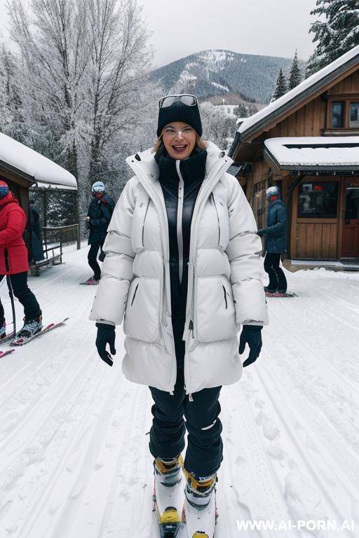 orgy with suburb moms wearing puffer jackets, (covered in cum:1.2), (lots of cum:1.2) - #main