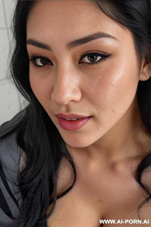 (highest quality) extreme closeup, entering her tanned face, long hair, aroused, เด็กใหม่, chicha amatyakul, she is overloaded with cum, - #main