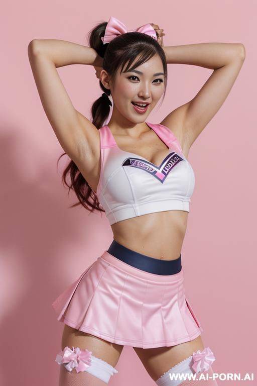 i want a korean woman with the biggest breast and biggest nipples spreading her legs wide and a black cock in her pussy, she has a belly button piercing, she is having a seductive expression, and facing the camera - #main