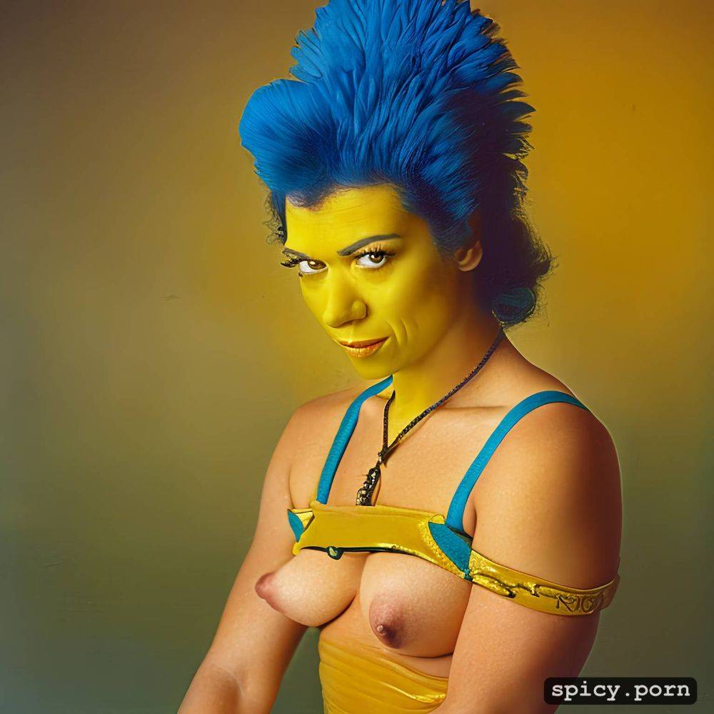 yellow tatiana maslany as marge simpson, nipples visible, the simpsons style - #main