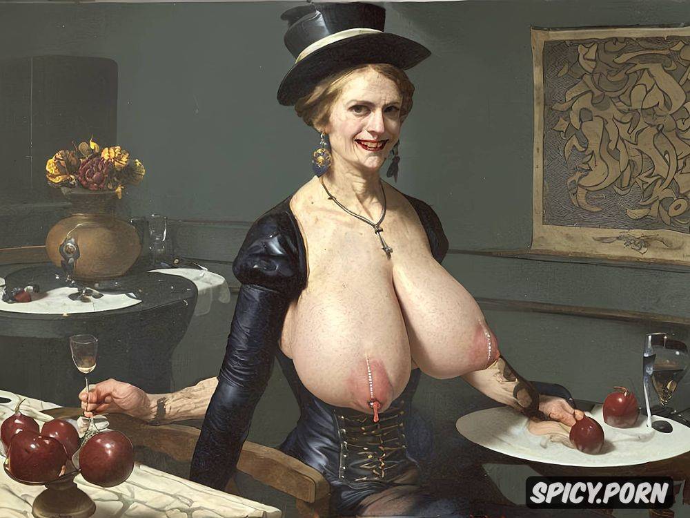 venous tits, full shot, 70 years, huge melons, spreading legs - #main