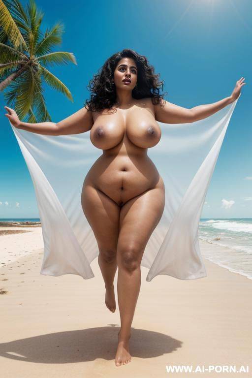 chubby, white, curvy, 3 indian woman sleeping naked with her husband on beach. front view - #main