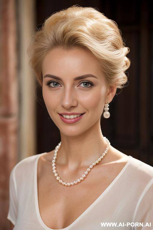 hartung, pearl necklace, medium shot - #main