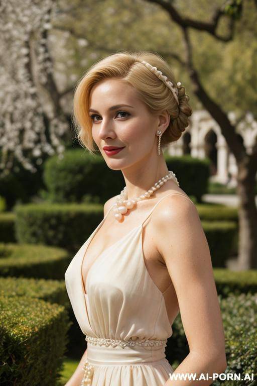 hartung, pearl necklace, eye contact. - #main