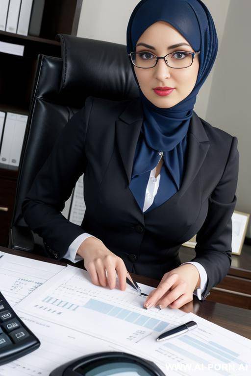 medium full shot, alluring thighs, wide hips, big boobs, hijab, tops put off - #main