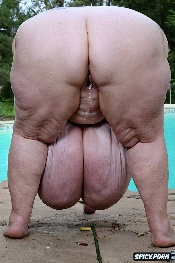 rear view, squatting, massive ass, ssbbw, edit make everything bigger - #main