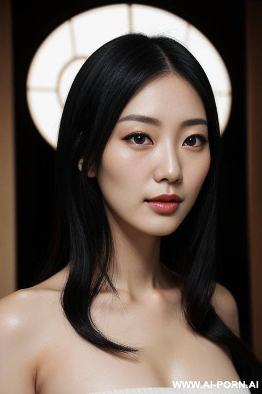(japanese), porcelain skin tone, almond shaped eyes, dark eyes, black hair, clear skin, jaw, round face - #main