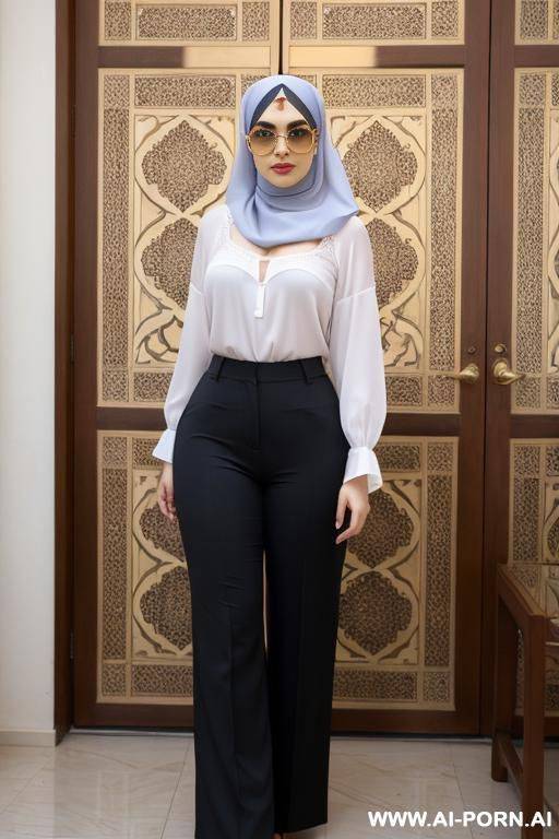 wide hips, headscarf, blouse, trousers - #main
