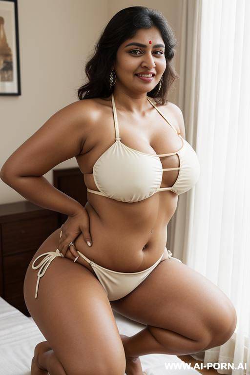 short beautiful round face big eyes big tits chubby indian woman in a bikini next to a naked man with a huge dick - #main
