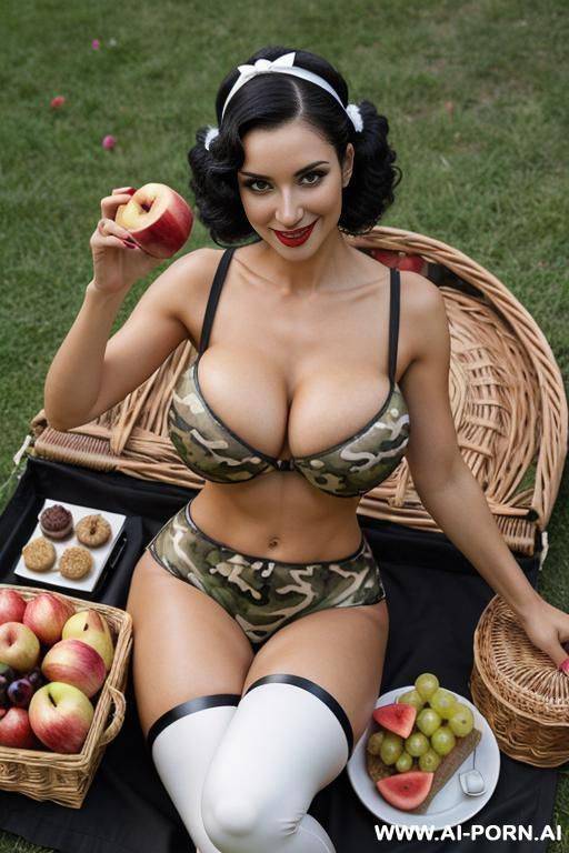 extremely tanned skin, extremely gigantic boobs, camouflage boobs - #main