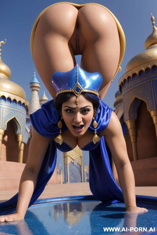 (close up) (famous theme park) (famous cartoon agrabah princess) (agrabah outfit) (nip slip) (bending down) - #main