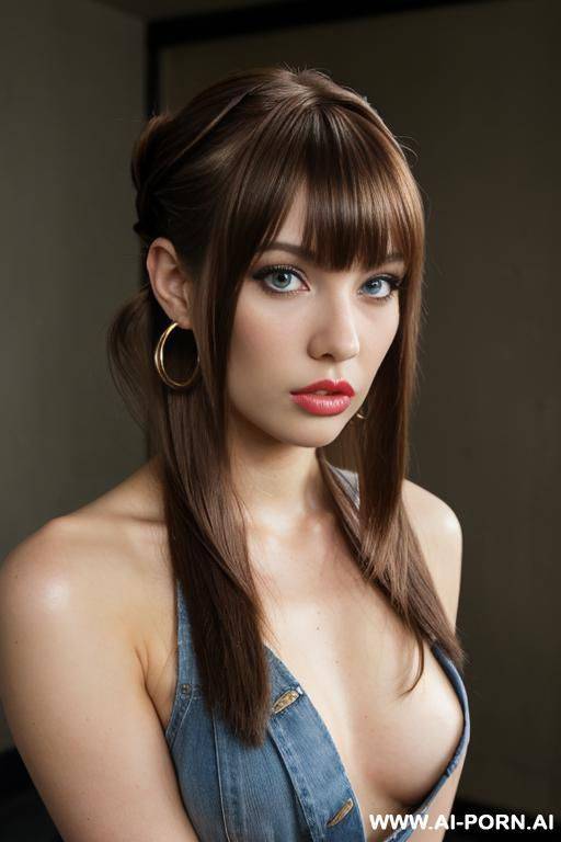mind controlled, blonde american model, actress, (((naked))) (((abandoned ehouse))) (((mind control device attached to head))) (((ahegao))) ((sexy pose)) ((gorgeous model)) (((full lips))) (hoop earrings) - #main