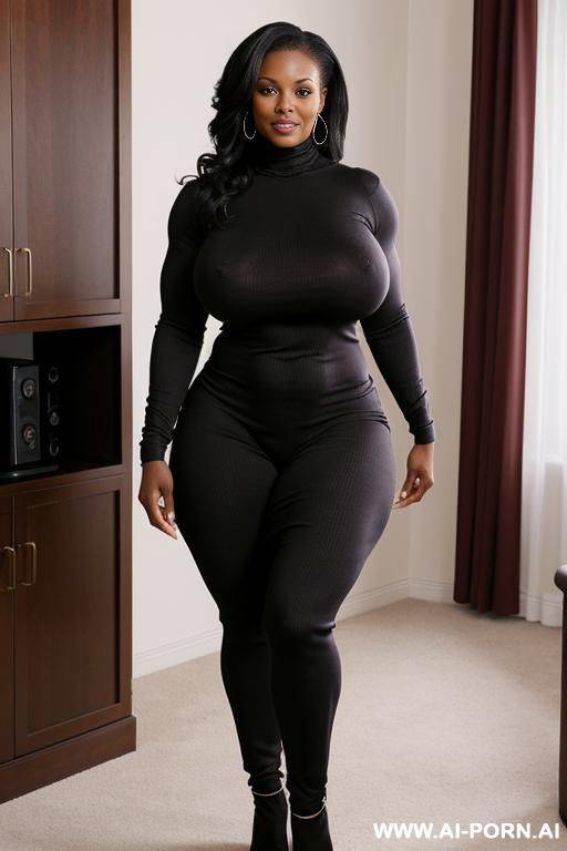 black femdom milf in turtleneck enormous tits extremely muscular and large legs nudee - #main