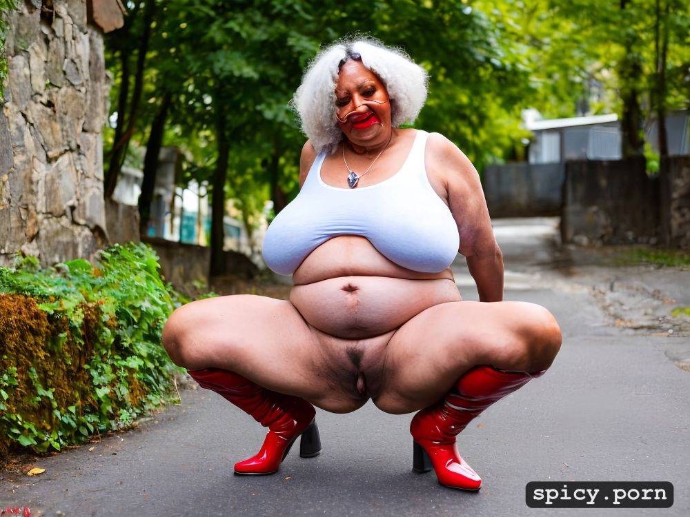 hand in the pussy, wo obeses granny, big fat ass, highres, big belly - #main