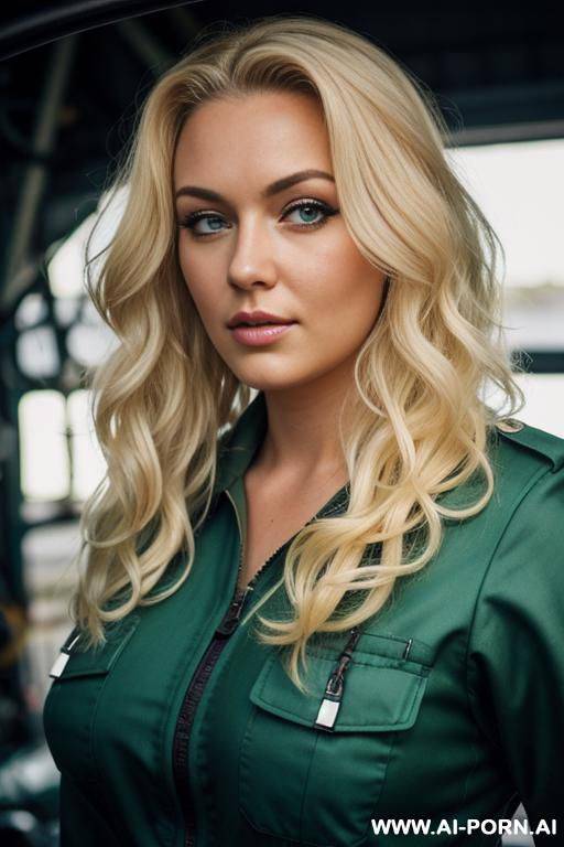automechanic, blonde, jumpsuit, chubby - #main