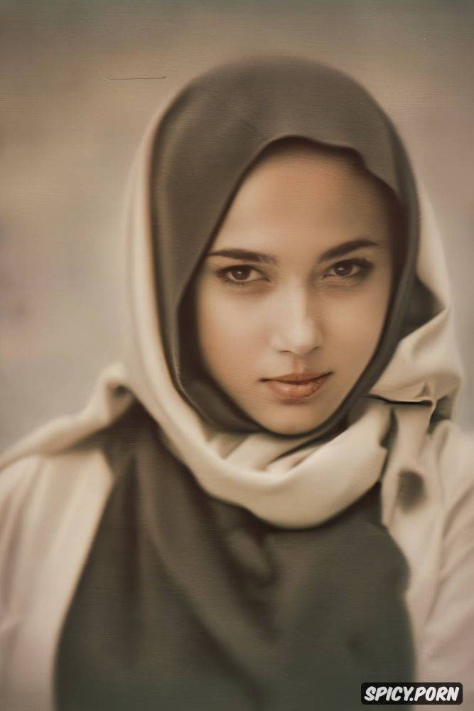 hijab in sperm, candid, woman in hijab, dim lighting full color technicolor style grainy film 1940s kodak 35 - #main