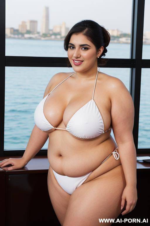 pretty face very plump, extremely fat, ssbbw, 300 lbs, wide body, soft, rotund, pear shaped, naked big ass wide hips full body view wet oiled at night - #main