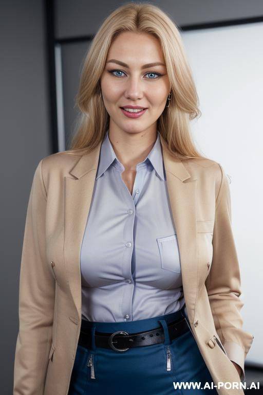 ((pencil skirt)), belt, ((shirt with pockets)), ((office shirt)), ((blazer)), ((the most perfect face)), ((detailed face)), (((perfect face))) - #main