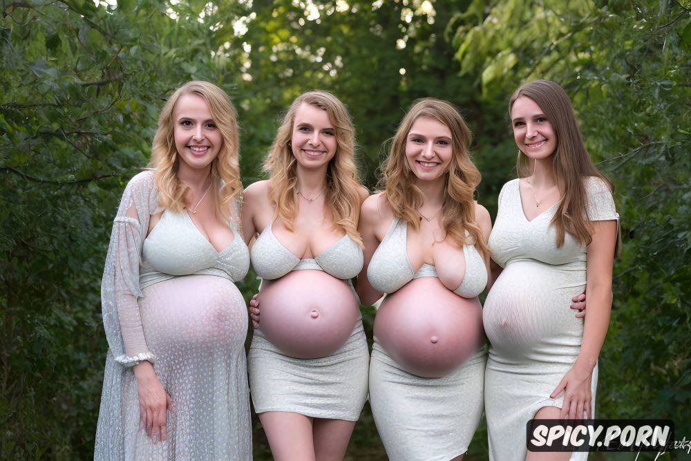 soft skin, wearing prom dress, nude, three shy white innocent teen women - #main