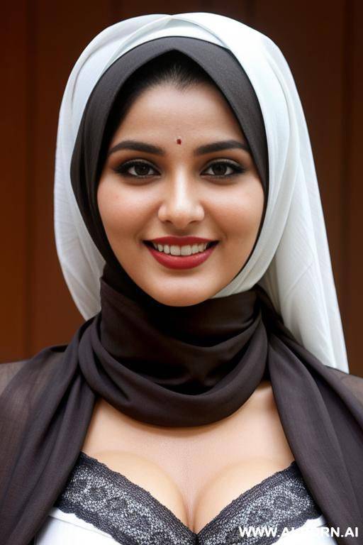 curved hips, pakistani, headscarf, seductive smile, ((((keep face)))) - #main
