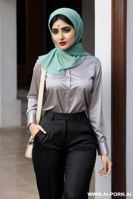 pakistani, headscarf, long-sleeve shirt, trousers - #main